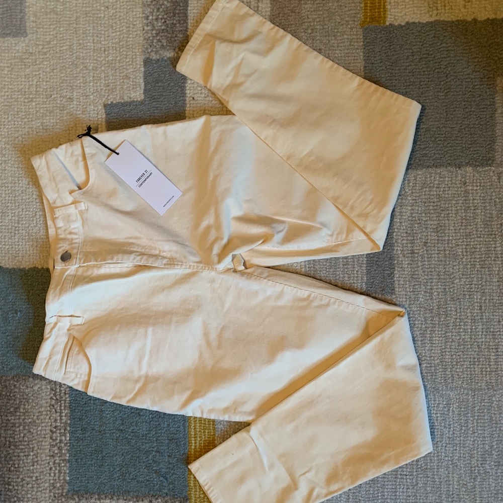 Cream velvety pants